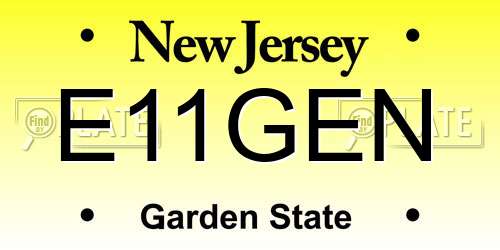 E11GEN New Jersey License Plate