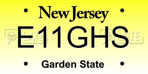 E11GHS New Jersey License Plate