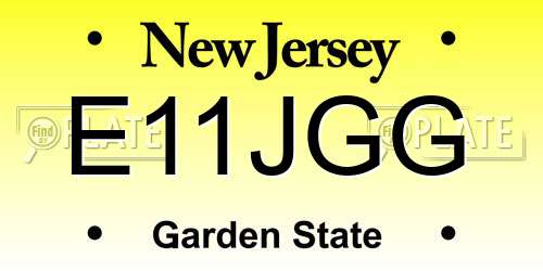 E11JGG New Jersey License Plate