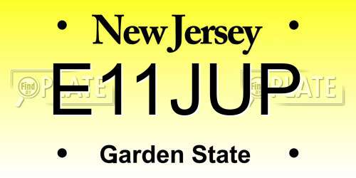 E11JUP New Jersey License Plate