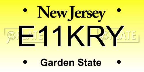 E11KRY New Jersey License Plate