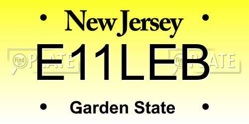 E11LEB New Jersey License Plate