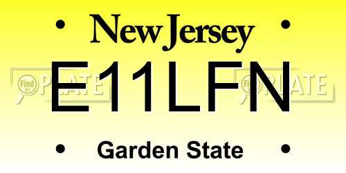 E11LFN New Jersey License Plate