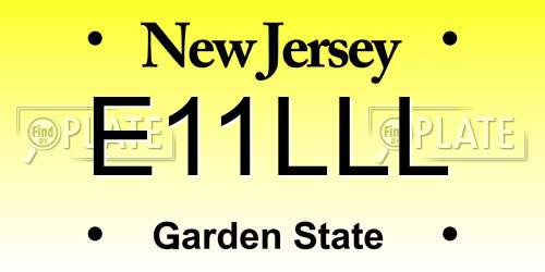 E11LLL New Jersey License Plate