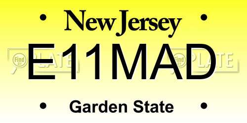 E11MAD New Jersey License Plate