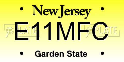 E11MFC New Jersey License Plate