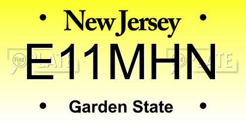 E11MHN New Jersey License Plate