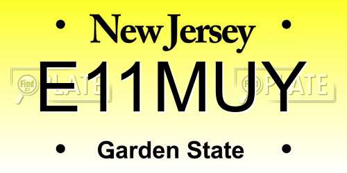 E11MUY New Jersey License Plate