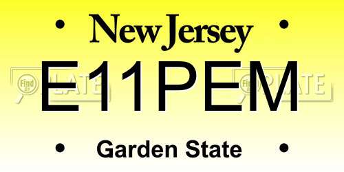 E11PEM New Jersey License Plate