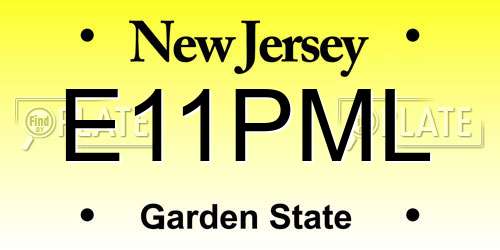 E11PML New Jersey License Plate