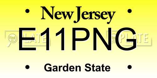 E11PNG New Jersey License Plate