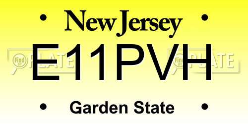 E11PVH New Jersey License Plate