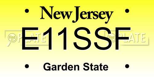 E11SSF New Jersey License Plate