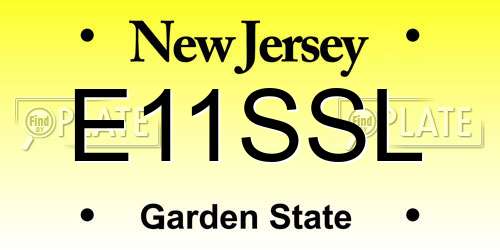E11SSL New Jersey License Plate