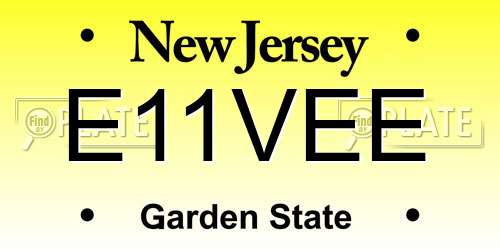 E11VEE New Jersey License Plate