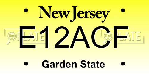 E12ACF New Jersey License Plate