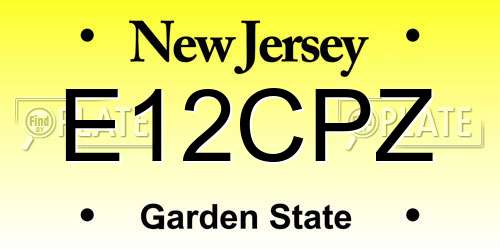 E12CPZ New Jersey License Plate