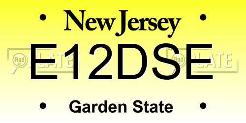 E12DSE New Jersey License Plate