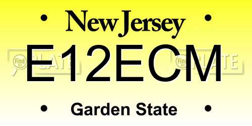 E12ECM New Jersey License Plate