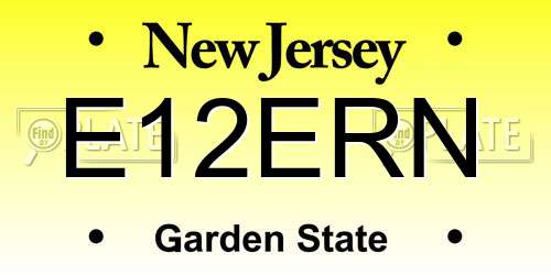 E12ERN New Jersey License Plate