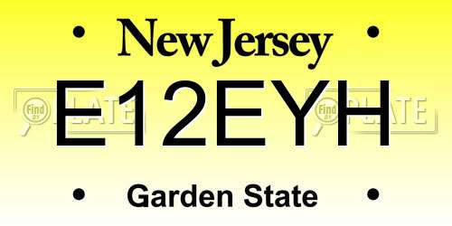 E12EYH New Jersey License Plate