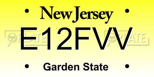 E12FVV New Jersey License Plate