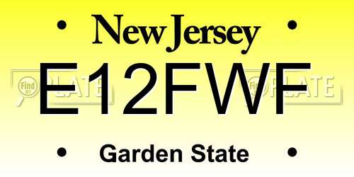 E12FWF New Jersey License Plate
