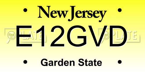 E12GVD New Jersey License Plate