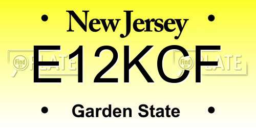 E12KCF New Jersey License Plate