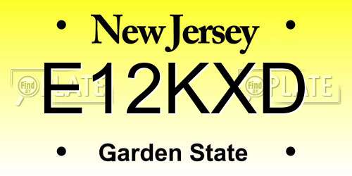 E12KXD New Jersey License Plate