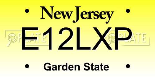 E12LXP New Jersey License Plate