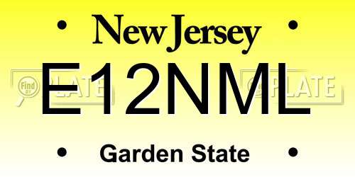 E12NML New Jersey License Plate