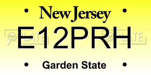 E12PRH New Jersey License Plate