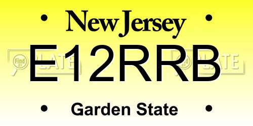 E12RRB New Jersey License Plate