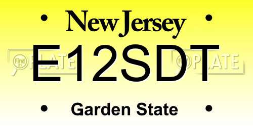 E12SDT New Jersey License Plate