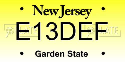 E13DEF New Jersey License Plate