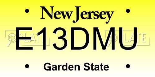 E13DMU New Jersey License Plate