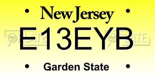 E13EYB New Jersey License Plate