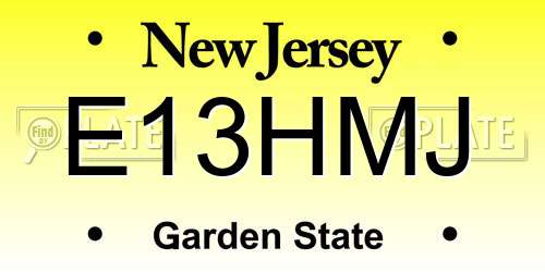 E13HMJ New Jersey License Plate