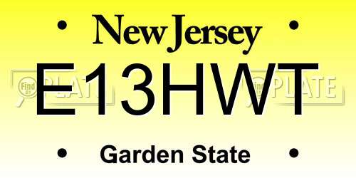 E13HWT New Jersey License Plate