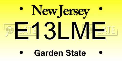 E13LME New Jersey License Plate