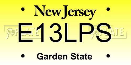 E13LPS New Jersey License Plate