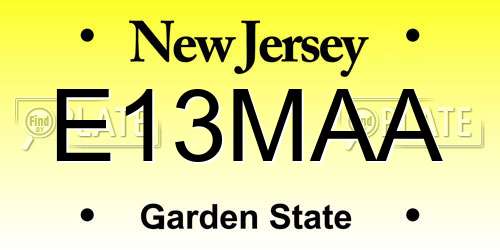E13MAA New Jersey License Plate