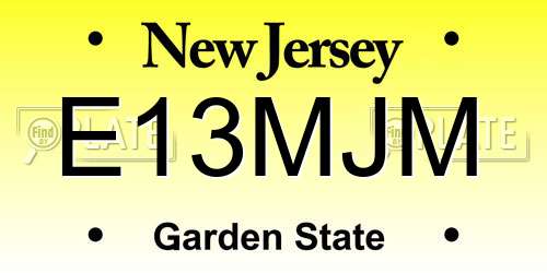 E13MJM New Jersey License Plate