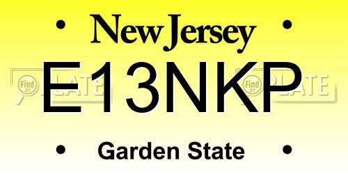 E13NKP New Jersey License Plate