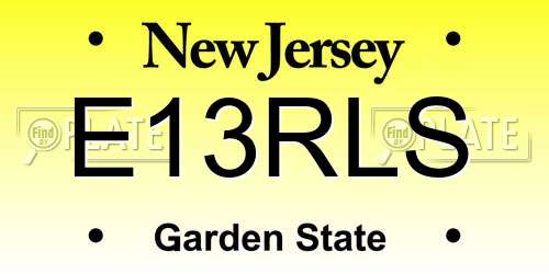 E13RLS New Jersey License Plate
