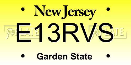 E13RVS New Jersey License Plate