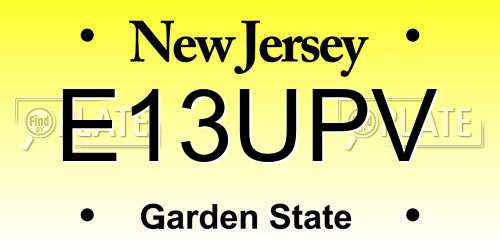 E13UPV New Jersey License Plate