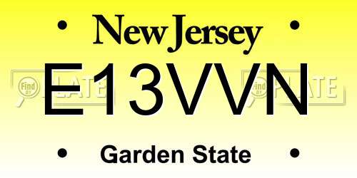E13VVN New Jersey License Plate