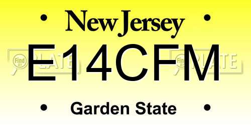 E14CFM New Jersey License Plate